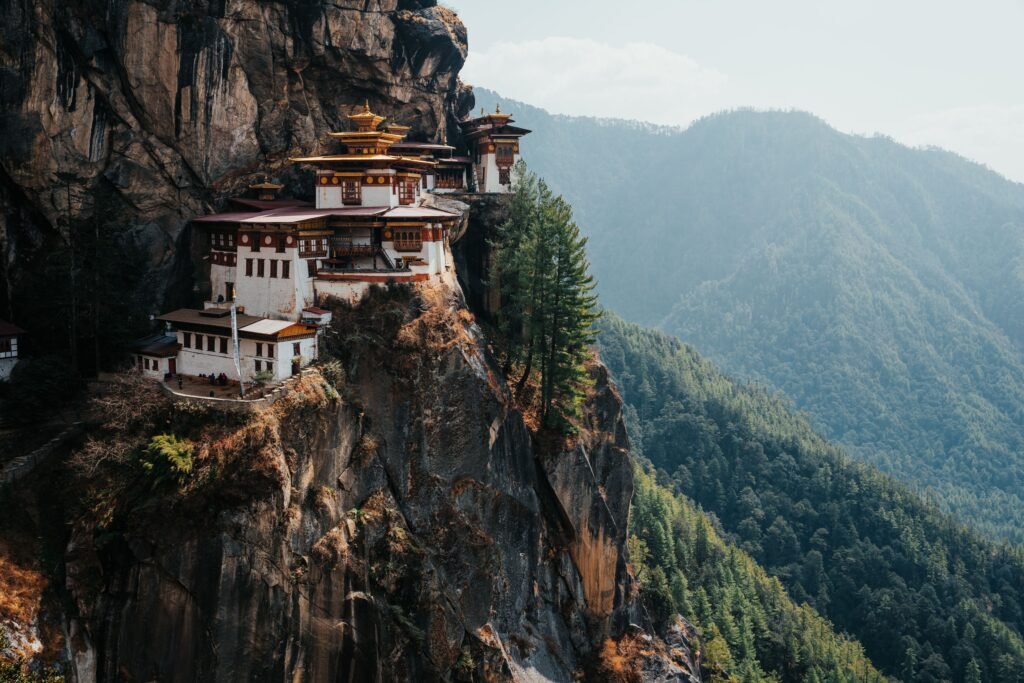 tiger's nest monastery on a cliff in bhutan
